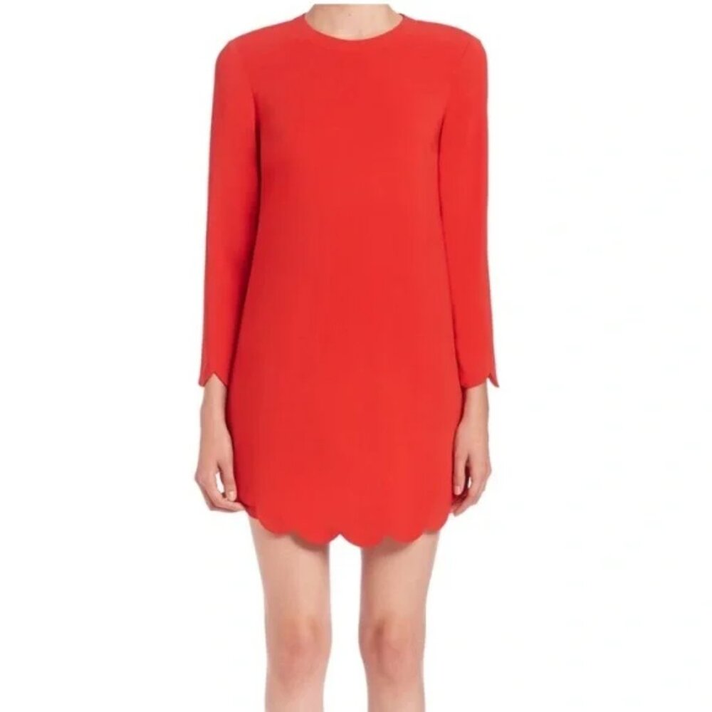 A.L.C. Red Scalloped Mini Dress Size 6